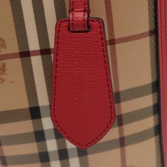 BURBERRY Nova Check Tote Bag PVC Beige Pink gold Auth - Picture 10 of 15